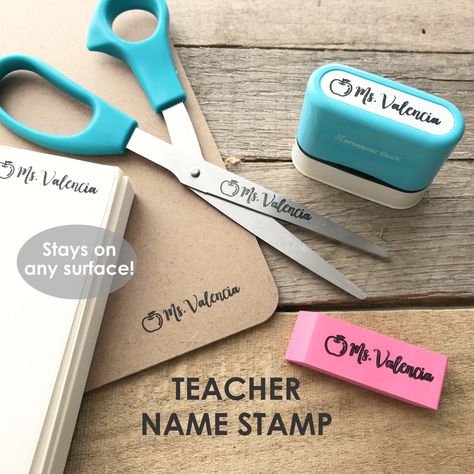 Teacher Name Stamp, Permanent Self-Inking for Any Surface, Personalized Teacher stamp, Self-Inking Name Stamp, Custom Teacher Stamper, Teacher Stamps, Teacher Gift, Teacher Appreciation ATTENTION TEACHERS:  If you are planning to stamp ONLY ON PAPER we would recommend a different product that is longer lasting and less likely to dry out. https://www.etsy.com/listing/631194301 ---------------- T H E - B A S I C S ------------------- * Select the stamp template NAME/S, FONT and IMAGE from the opti Agriculture Education Classroom, Ap History, Template Name, Teachers Week, Teacher Stamps, Japanese Stamp, Agriculture Education, History Classroom, First Year Teachers