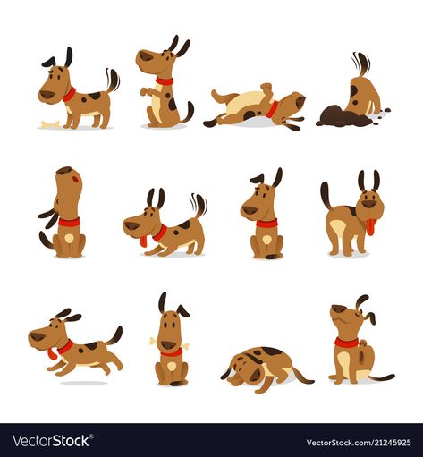 Dogs Tricks, Dogs Cartoon, Dog Emotions, Dog Character, Mutt Dog, Dog Stock Photo, Cartoon Dogs, Dog Illustrations, 강아지 그림