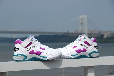 Ewing Athletics Wrap (Charlotte Hornets) - Sneaker Freaker Ewing Athletics, Patrick Ewing, Purple And Teal, Charlotte Hornets, Purple Teal, Classic Sneakers, Hummel Sneaker, Shoe Obsession, Sneaker Brands