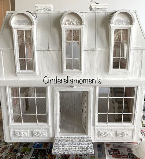 Dollhouse Build, Cinderella Moments, Home Cottage, Diy Doll Miniatures, Mini Doll House, Doll House Crafts, Popsicle Stick Crafts, White Acrylic Paint, White Glue