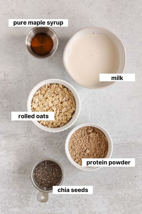 Filling Overnight Oats, Overnight Oats Protein Powder, Things To Eat For Breakfast, Oats With Protein Powder, Overnight Oats With Protein Powder, Overnight Oats With Protein, Chia Seed Overnight Oats, Pumpkin Granola Recipe, Raspberry Overnight Oats