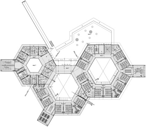 Architecture Module, Hexagonal Architecture, Module Architecture, Classroom Architecture, School Building Design, Kindergarten Design, Conceptual Architecture, New Template, Architecture Concept Drawings