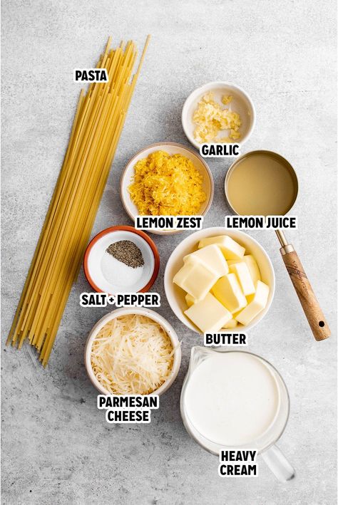 Lemon Butter Pasta, Parmesan Pasta Sauce, Pasta With Lemon Sauce, Heavy Cream Recipes, Butter Sauce For Pasta, Garlic Butter Pasta, Lemon Pasta Recipes, Garlic Parmesan Pasta, Pasta With Shrimp