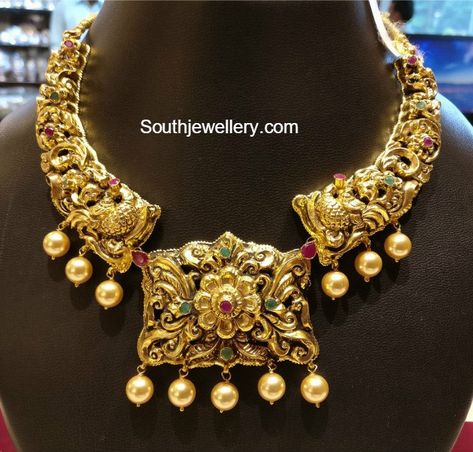 Nakshi Necklace, Gold Jewellery India, 22 Carat Gold Jewellery, Necklace Photo, Gold Temple Jewellery, Antique Gold Jewelry Indian, Diamond Wedding Jewelry, Jewellery Bridal, Jewellery Wedding