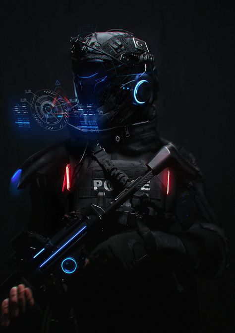 Cyberpunk Police, Police Art, Batman Vs Joker, Android Wallpaper Dark, Military Aesthetic, Futuristic Armor, Adobe Photoshop Design, Military Wallpaper, Futuristic Armour