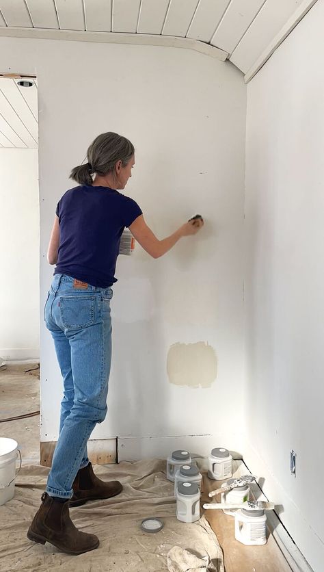 We Sampled 8 Popular White Paint Colors, Here are Our Favorites... — The Grit and Polish Popular White Paint Colors, Popular White Paint, Modern Mediterranean Home, The Grit And Polish, Grit And Polish, Dutch Boy Paint, Porter Paint, Drywall Installation, Cottage Floor Plans