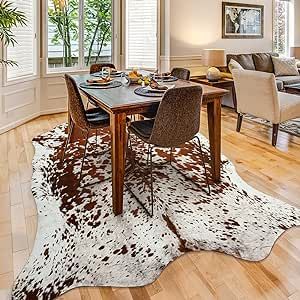 LYENDOS Cowhide Rug 6.2X 7Feet,Cow Hide Rug Durable No-Slip Backing,Faux Cowhide Rug Thickened Elastic,for Bedroom Living Room Home Office Western Decor Cow Print Rug, Faux Cowhide Rug, Animal Texture, Cow Skin Rug, Faux Cowhide, Print Rug, Living Room Home Office, Hide Rug, Cow Skin