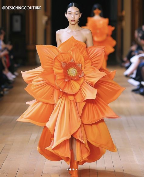 파티 드레스, Runway Dresses, Avant Garde Fashion, Holiday Art, Flower Dresses, Costume Party, Dahlia, Sewing Inspiration, Couture Fashion