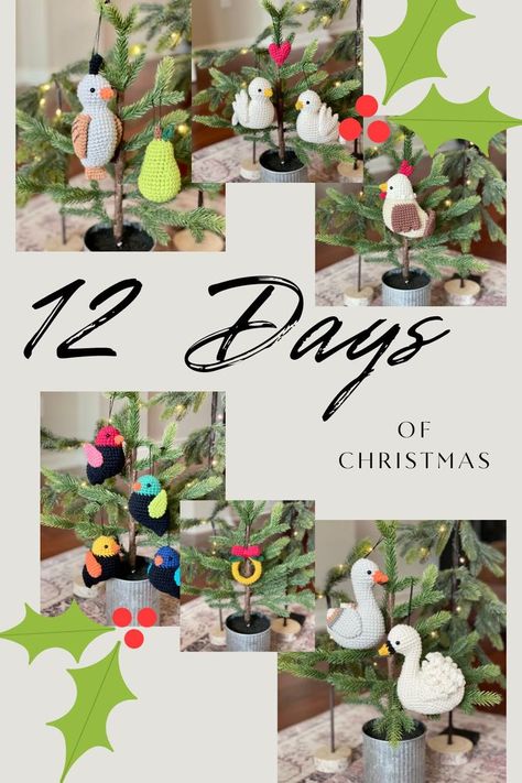 12days Of Christmas, 12 Days Of Christmas Song, 12 Days Of Christmas Ornaments, 12 Days Of Xmas, The 12 Days Of Christmas, Christmas Crochet Pattern, Christmas Ornament Pattern, Christmas Crochet Patterns, Crochet Christmas