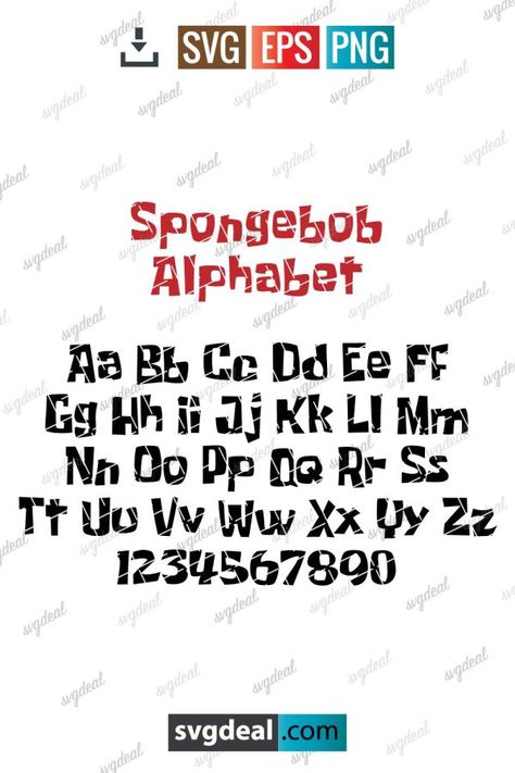 Spongebob Alphabets SVG Spongebob Font Alphabet, Spongebob Svg Files Free, Spongebob Svg Free, Spongebob Font, Sandy From Spongebob, Spongebob Svg, Cricut Svgs, Spongebob Party, Cricut Fonts