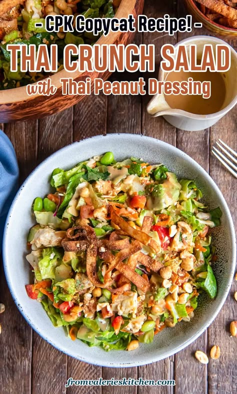 Thai Peanut Salad Dressing, Thai Peanut Salad, Thai Salad Dressings, Thai Crunch Salad, Thai Salad Recipes, Crunch Salad, Chicken Pizza Recipes, Thai Chicken Salad, Chopped Salad Recipes