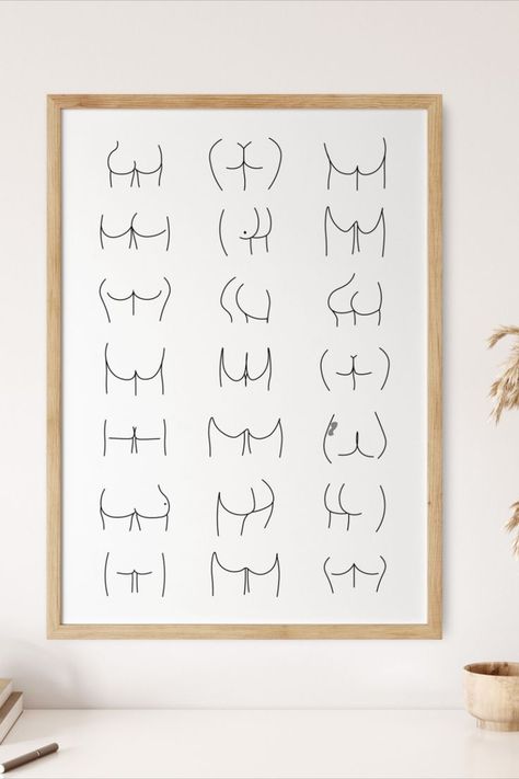 Complementary Art, Bullet Journal Icons, Nude Line Art, Vintage Retro Decor, Retro Printables, Minimalist Line Art, Feminist Gift, Original Art Prints, Print Inspiration