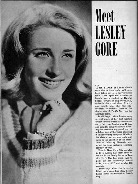 Leslie Gore Poster, Lesley Gore Poster, Lesly Gore, Leslie Gore, 1960s Posters, 16 Magazine, Lesley Gore, 60s Icons, Old Soul