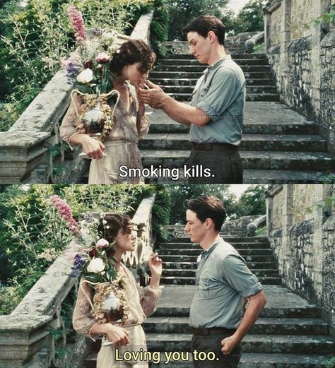 more than just Movie Quotes on Instagram: “🚬💔 Atonement (2007) IMDB - 7.8 dir. Joe Wright @loveandmelancholy lemme know what you think about this movie in comments Saoirse Ronan was…” Cinema Quotes, Time Aesthetic, Show Quotes, Atonement, Movie Lines, James Mcavoy, Film Quotes, Gothic Horror, Keira Knightley