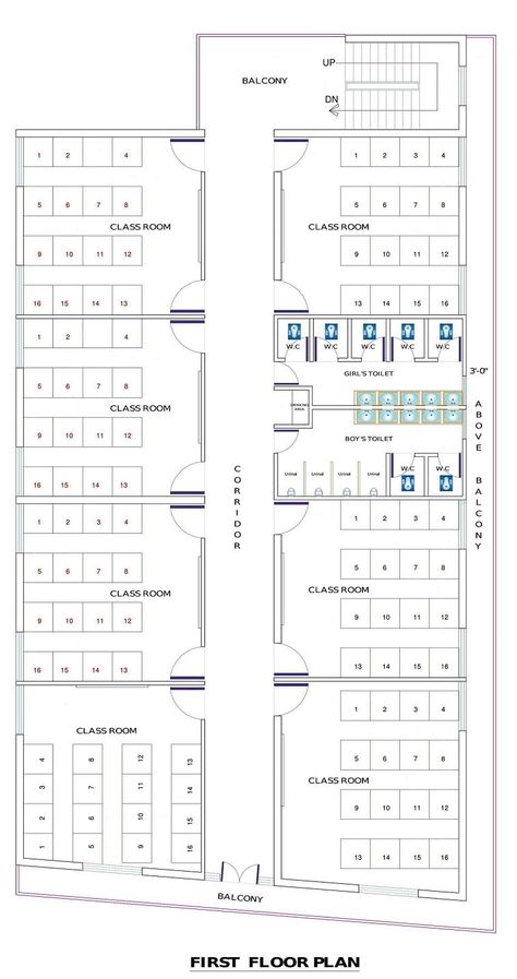 Commercial Building Plans Floors, College Layout Floor Plans, Small School Floor Plan, School Building Plans Architecture, College Design Architecture Plan, Modern School Design Interiors, Classroom Floor Plan High School, Plan School Architecture Projects, School Floor Plan Layout