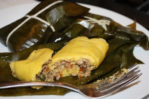 Pastel Trinidad Christmas dish Trinidad Christmas, Pasteles Recipe, Caribbean Christmas, Trinidadian Recipes, Trinidad Recipes, Carribean Food, Trini Food, Caribbean Cuisine, Christmas Tradition