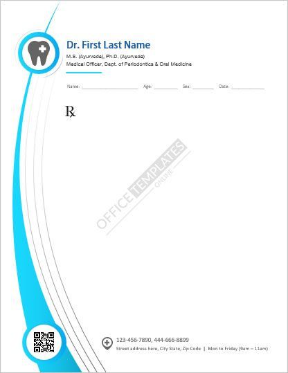 Beautiful Dentist Prescription Pad Design with Curvy Layout Dental Prescription Pad Design, Dental Prescription, Prescription Pad Design, Prescription Pad, Dental Design, Ganpati Bappa, Dental Hygiene, Business Cards Creative, Pad Design