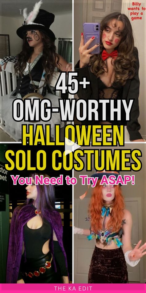 ✓✓✓Want the cutest solo Halloween costumes Check out our top picks...om pop culture icons to DIY fun...at will absolutely make you stand out! solo girl halloween costume ideas...lo halloween costume ideas...lo halloween costumes 2023...lo hall..! Single Female Costume Ideas, Halloween Costumes Wearing All Black, Pigtails Halloween Costume, Funny Female Costumes Halloween, Long Hair Halloween Costumes For Women, Solo Customes Halloween, Baddie Solo Halloween Costumes, Award Winning Costumes Halloween, Creative Cute Halloween Costumes For Women