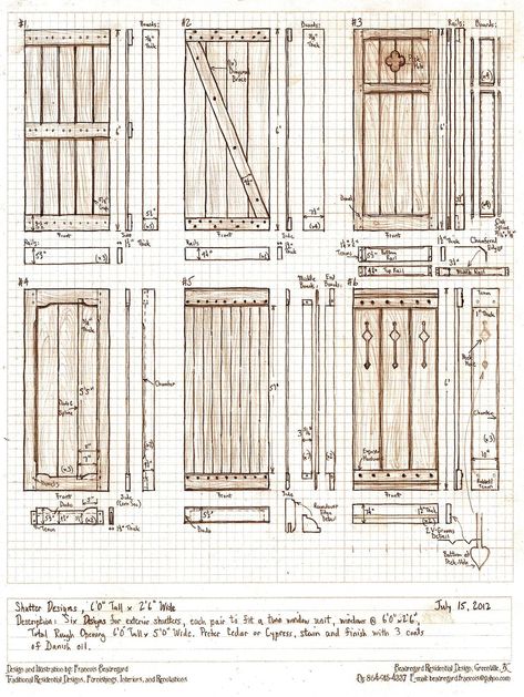 Six Exterior Shutter Designs by Built4ever on DeviantArt Exterior Window Shutters, Outdoor Shutters, Shutter Designs, Exterior Window, House Shutters, Diy Shutters, Shutters Exterior, Wood Shutters, Window Shutters