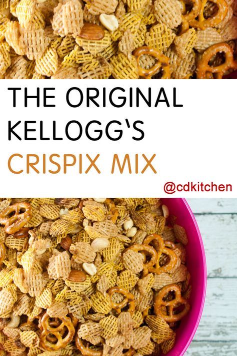 A crunchy, savory snack made from your favorite cereals, pretzels, and nuts. | CDKitchen.com