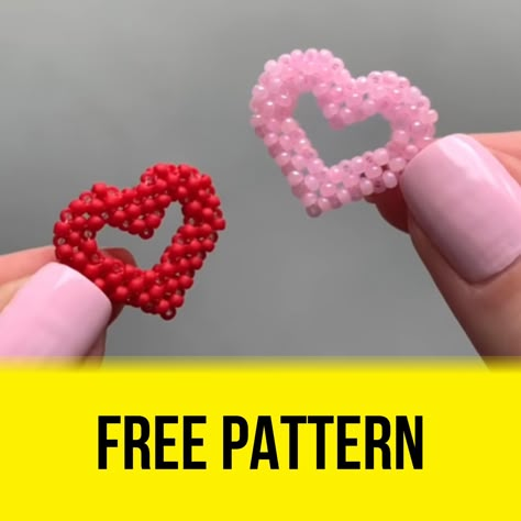 Beading Patterns Free Tutorials, Cross Stitch Tips, Easy Beading Patterns, Easy Beading Tutorials, Beaded Hearts, Seed Bead Patterns Free, Free Beading Tutorials, Beadwork Ideas, Miyuki Beads Pattern