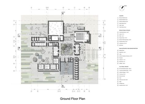 Cultural Center Architecture, Landscape Architecture Diagram, Central Courtyard, Bamboo Architecture, Cultural Centre, Art News, Adaptive Reuse, Graduation Project, Diagram Architecture