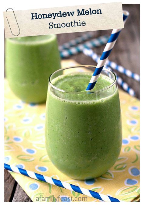 Celebrate St. Patrick’s Day with this amazing green smoothie recipe! Honeydew melon combines with baby spinach to create one flavorful breakfast treat. Honey Dew Smoothie, Honey Dew Melon Recipes, Honeydew Melon Smoothie, Honeydew Smoothie, Unique Smoothies, Melon Smoothie, Bubble Tea Flavors, Melon Recipes, Freezer Smoothies