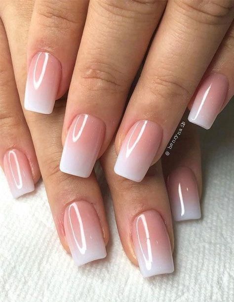 Unghie Sfumate, Ombre Acrylic Nails, Ombre Nail Designs, Almond Nail, Winter Nail, Short Acrylic Nails Designs, Pink Nail, Nail Designs Glitter, Glitter Nail