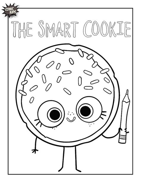 The smart cookie coloring page Smart Cookie Classroom Door, The Smart Cookie Craft, Library Coloring Pages For Kids, Kindergarten Coloring Pages Free Printables, Cookie Coloring Pages Free Printable, The Smart Cookie Book Activities, Smart Cookie Craft, One Smart Cookie Free Printable, Cookie Coloring Pages