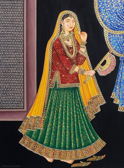 mughal paintings Mughal Empire Fashion, Mughal Theme Dress, Mughal Queen, Mf Hussain Paintings, Painting Concepts, Mughal Miniature Paintings, Phad Painting, Rajasthani Painting, Muslim Art