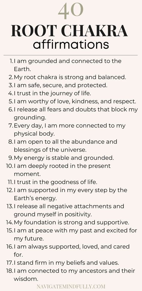 root chakra affirmations Root Chakra Affirmations, Root Chakra Healing, Positive Quotes Wallpaper, Morning Mantra, Healing Journaling, Chakra Affirmations, Healing Affirmations, Vision Board Affirmations, Daily Positive Affirmations