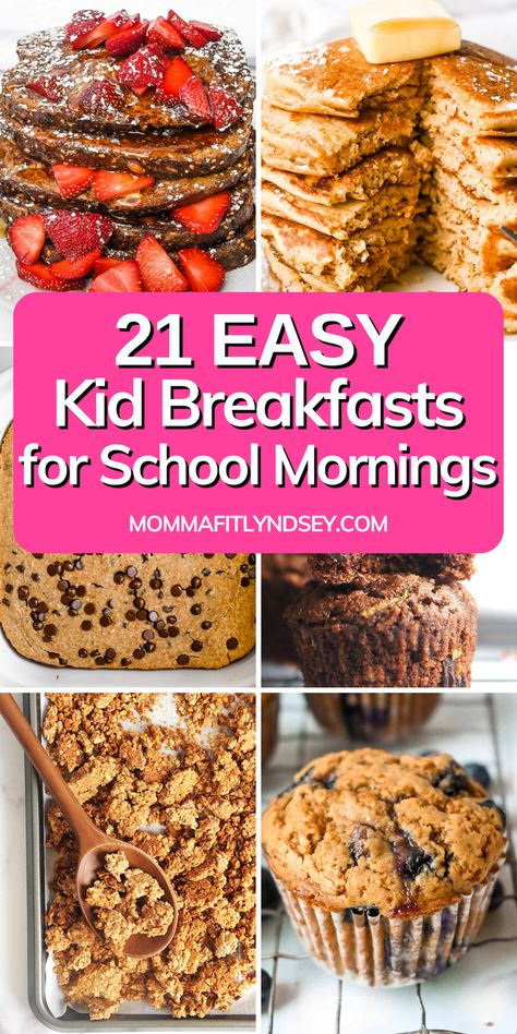 21 easy & healthy breakfast ideas for kids and teens that are filling and delicious - something both parents and kids will love! Easy and quick kid breakfast recipes for busy school mornings. Make ahead or take just a few minutes to prep. Easy Back To School Breakfast For Kids, Filling School Breakfast, Make Ahead Breakfast For School Days, Fast Breakfast Ideas Kids, No Flour Breakfast Ideas, Protein Packed Breakfast For Kids, Easy High Protein Breakfast For Kids, Easy Kid Friendly Breakfast Ideas, Kids Healthy Breakfast Ideas