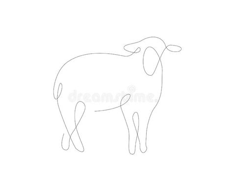 Sheep one line illustration. lamb single line. Household animals line art vector. royalty free stock images Lamb Fine Line Tattoo, Sheep Line Tattoo, Lamb Line Drawing, Simple Sheep Tattoo, Sheep Line Drawing, Sheep Line Art, Sheep Drawing Illustration, Lamb Line Art, Little Lamb Tattoo