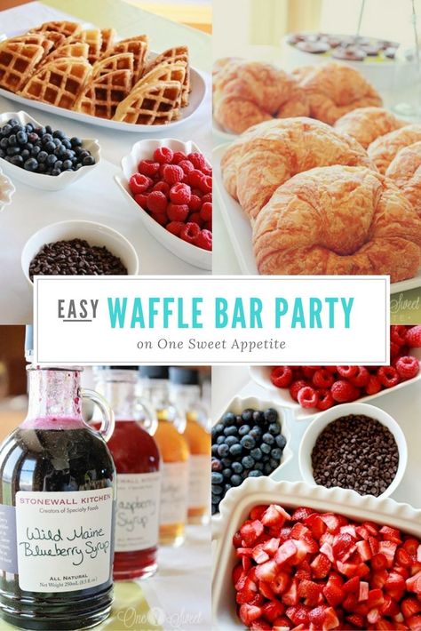 Breakfast Bar Food, Waffle Wednesday, Easy Breakfast Bar, Breakfast Theme, Birthday Breakfast Party, Flavored Butters, Fancy Brunch, Brunch Bar, Waffles Easy