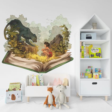 Removable Jungle Book Tarzan And Black Panther Wall Decal Mural Sticker For Baby Nursery and Boy Room by VinzDesignStudio on Etsy Tarzan Wallpaper, Jungle Book Nursery, Book Nursery, Books Kids Room, Children Room Boy, Baby Boy Room Nursery, Wallpaper Size, Baby Boy Rooms, Tarzan