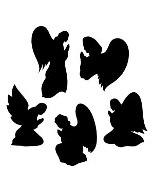 Angel Svg Free, Angel Svg, Angel Silhouette, Angel Clipart, Praying Angel, Silhouette Clip Art, Svg Images, Clipart Christmas, Clip Arts