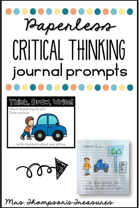 Critical Thinking Paperless Journal Prompts  Do you struggle to come up with journal prompts during the year? I remember always forgetting to come up with something beforehand. I would be scrambling after lunch to write a prompt on the board for daily journaling time. Finally I decided to create a set to help me be prepared every day!  With ... Read More about Critical Thinking Paperless Journal Prompts  The post Critical Thinking Paperless Journal Prompts appeared first on Classroom Freebies. Critical Thinking 2nd Grade, Critical Thinking Kindergarten, Kindergarten Critical Thinking Activities, Critical Thinking Activities For Kindergarten, Thinking Thursday Activities, Prek Journal Prompts, Critical Thinking Activities Elementary, Morning Binder, Critical Literacy