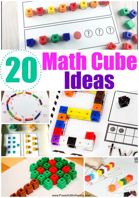 20 Ways to Use Math Cubes Unifix Cube Activities, Halloween Multiplication, Cubes Math, Unifix Cubes, Math Kindergarten, Snap Cubes, Morning Tubs, Cube Pattern, Kindergarten Centers