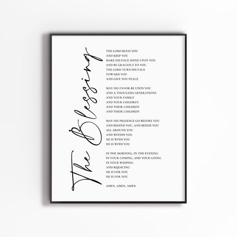 The Blessing Elevation Worship Lyrics Wall Art Print, Numbers 6:24-26, Bible Verse Wall Art, Digital Print for Christian Home Decor https://etsy.me/38MbdyE #black #white #unframed #bedroom #minimalist #inspirationalsaying #vertical #theblessinglyrics #elevationworship Amazing Grace Quotes, Elevation Worship Lyrics, Grace Quote, Elevation Worship, Worship Lyrics, Lyrics Wall Art, Grace Quotes, Bible Verse Posters, Butterfly Quotes