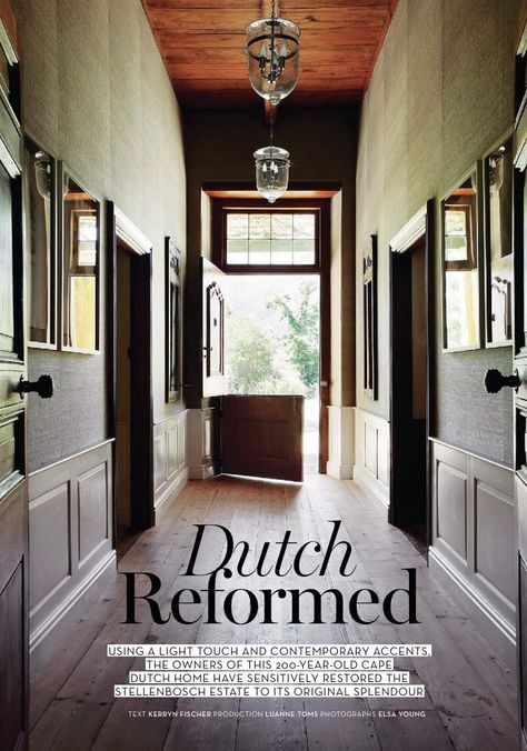 Cape Dutch, Stellenbosch Cape Dutch Interior Design, Old Dutch House Interior, Traditional Dutch House Interior, Cape Dutch Interior, Cape Dutch Style Homes, Dutch Colonial Interior, Old Cottage Interior, Dutch Cottage, Dutch Farmhouse