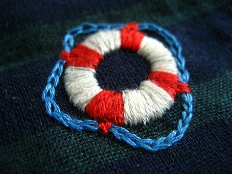 embroidery. Nautical Embroidery, Embroider Ideas, Taggie Blanket, Clothes Embroidery Diy, Simple Hand Embroidery Patterns, Blanket Diy, Hand Embroidery Projects, Embroidery On Clothes, Cute Embroidery