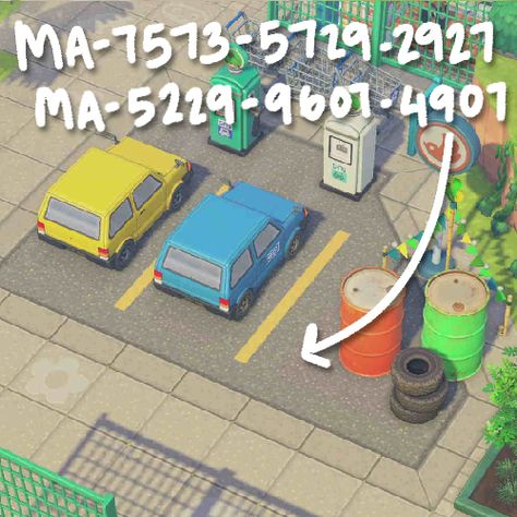 Nooks Cranny Parking Lot Acnh, Parking Lot Codes Acnh, Animal Crossing Design Codes Street, Street Animal Crossing Code, Acnh Car Park Design Code, Parking Lot Animal Crossing Code, Acnh Parking Code, Acnh Road Paths Designs, Parking Lot Acnh Code