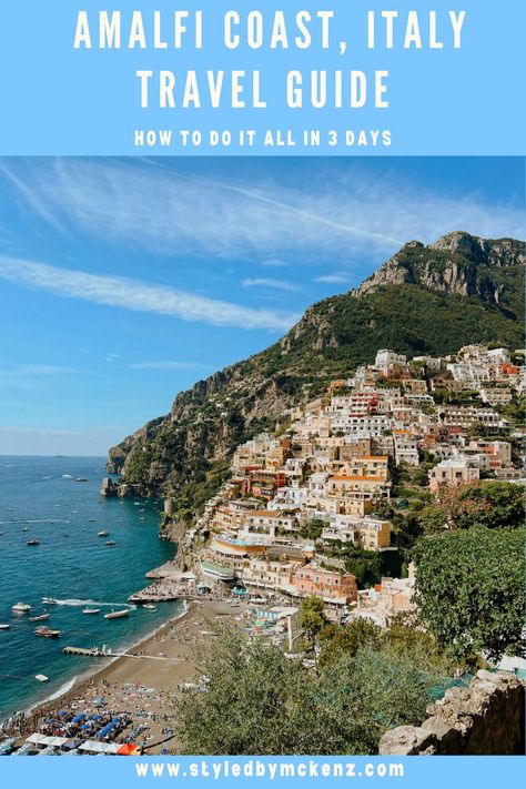 How To Do It ALL in 3 Days || Amalfi Coast Travel Guide Amalfi Coast Travel Guide, Amalfi Coast Itinerary, Coast Of Italy, Amalfi Coast Travel, Europe 2023, Aspyn Ovard, Italy Travel Guide, The Amalfi Coast, My Travel