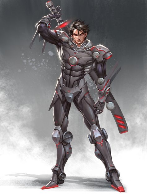 Mecha Swordsman, European Knight, Future Warrior, Original Character Design, Batman Concept, Cyberpunk Rpg, Ancient Armor, Villain Character, Final Battle