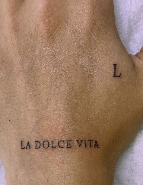 Small Italian Tattoos, Italian Tattoo Ideas, Tattoo Typography, Lettering Aesthetic, Italian Tattoos, Muster Tattoos, Tasteful Tattoos, Petite Tattoos, Classy Tattoos