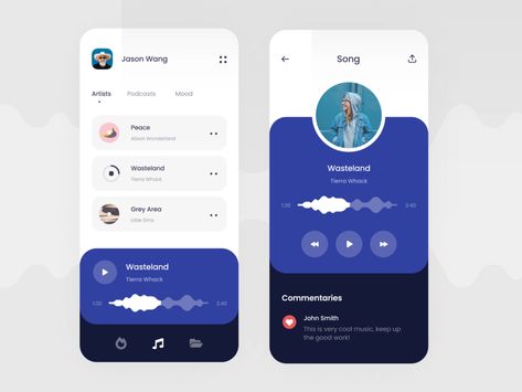 Prototype App, Music Player Design, Mobile App Ui Design, Music Player App, Wireframe Design, Mobile Application Design, Mobile App Design Inspiration, App Interface Design, Themes App