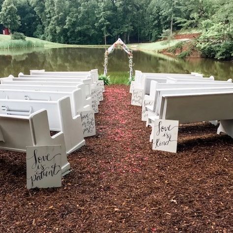 Outdoor Wedding Venue | The Pond at Laurel Cove | United States Pond Ceremony Wedding, Outdoor Wedding By Pond, Outdoor Waterfront Wedding Ceremony, Pond Wedding Ceremony, Wedding Ceremony By Pond, Wedding Venues Outdoor Willow Tree, Pond Wedding, Elegant Backdrop, Backyard Barn