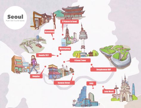 South Korea Tourist Spots, Korea Tourist Spots, 2024 Planning, Korea Tourism, South Korea Travel, Tourist Map, Korea Travel, Tourist Spots, Top 100