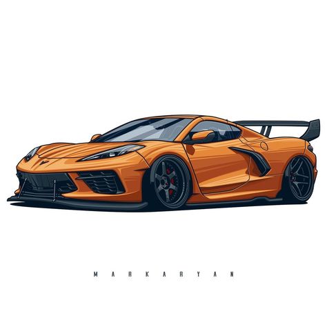 Oleg Markaryan on Instagram: “Widebody Chevrolet Corvette C8. Order illustration of your car! Write me in Direct Message or email. Contact in BIO. #olegmarkaryan…” Oleg Markaryan, Order Illustration, Bike Illustration, Corvette C8, Cool Car Drawings, Automotive Artwork, Car Artwork, Car Vector, Cars Luxury