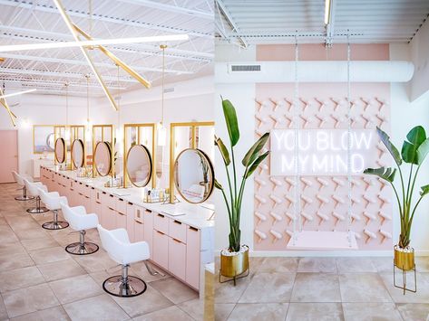 Make Up Studio Ideas Salons Makeup Bar, Mua Studio, Dry Bar Ideas, Blowout Bar, Beauty Bar Ideas, Blow Out Bar, Beauty Bar Salon, Makeup Studio Decor, Blow Bar